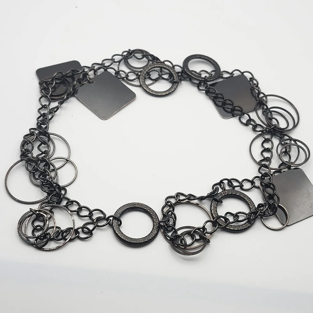 Source Unknown Black Geometric Necklace